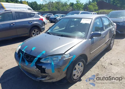 2005 Honda Civic Vp из США, поврежденный, VIN 2HGES16485H526610